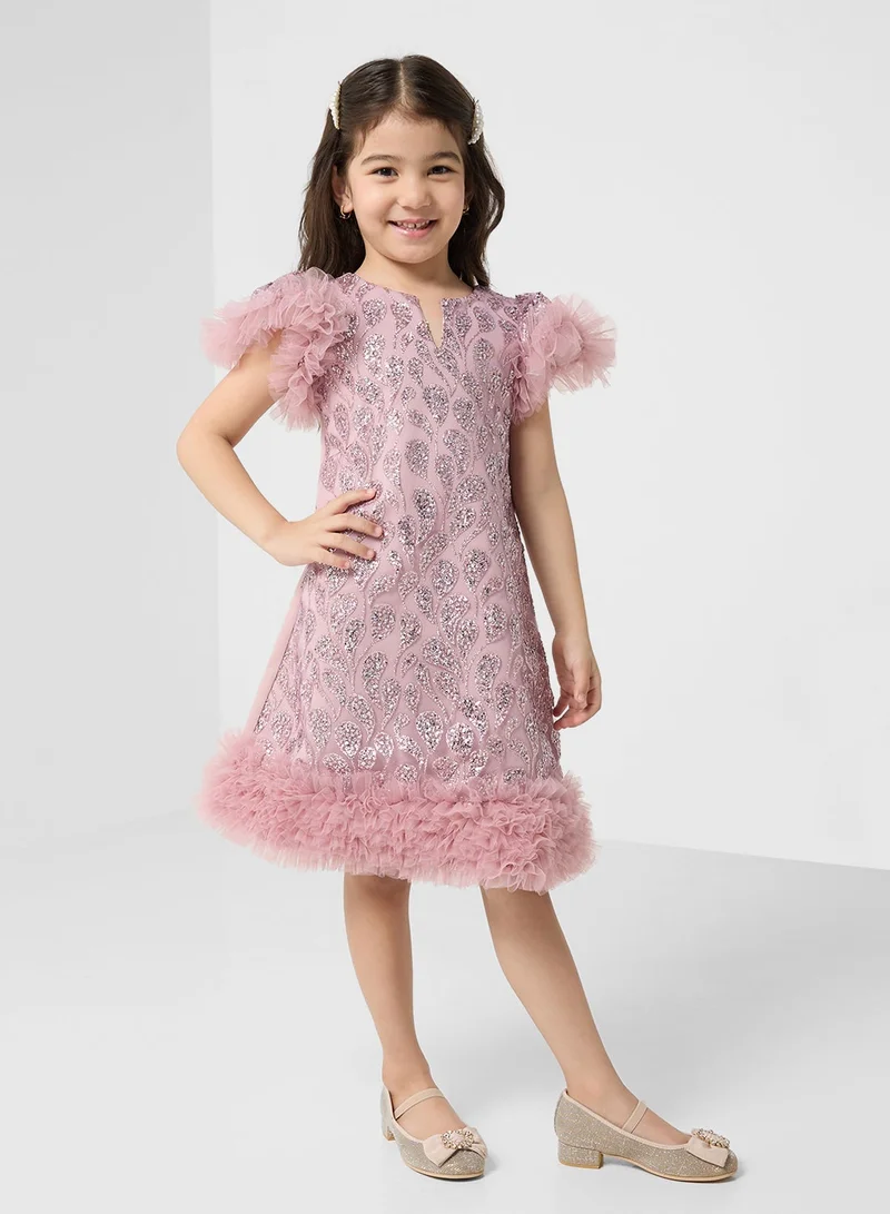 Little Golden Apple Little sequin Detailed Dress